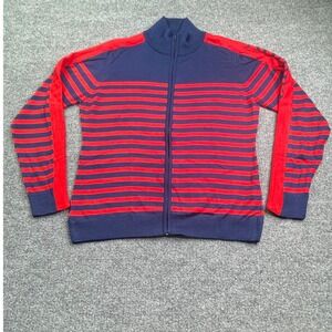 Emerson Street Cardigan Men's M Navy Blue Red‎ Arizona Striped Full Zip Sweater